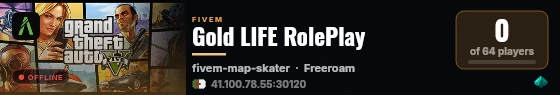 Gold LIFE RolePlay live status badge