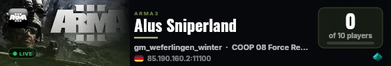 Alus Sniperland live status badge