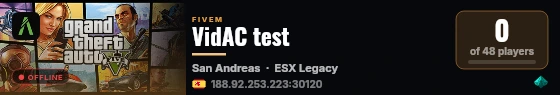 VidAC test live status badge