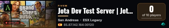 Jota Dev Test Server | Jota Dev live status badge