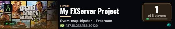 My FXServer Project live status badge