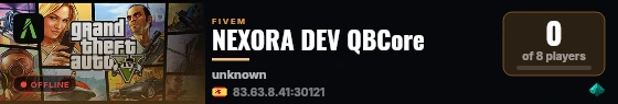 NEXORA DEV QBCore live status badge