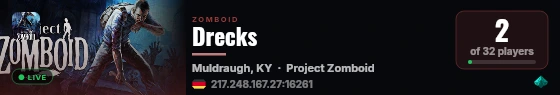 Drecks live status badge