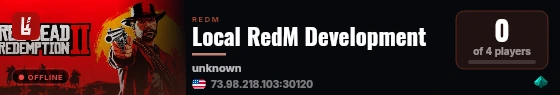 Local RedM Development live status badge