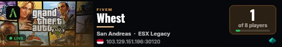 Whest RP live status badge