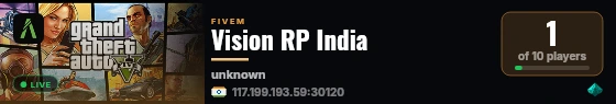 Vision RP India live status badge