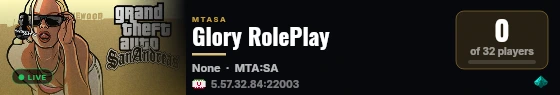 Glory RolePlay live status badge