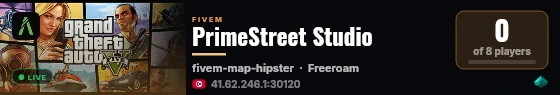 PrimeStreet Studio live status badge