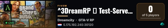 ^3DreamRP ♛ Test-Server MLO live status badge