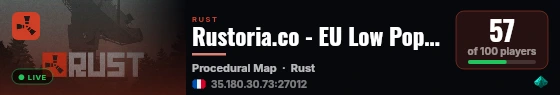 Rustoria.co - EU Low Pop | JUST WIPED 24.08 live status badge
