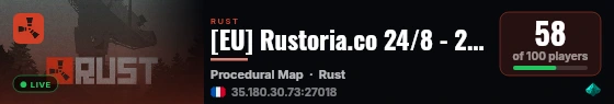 [EU] Rustoria.co 24/8 - 2x Vanilla | No BP W | JUST WIPED 24.08 live status badge