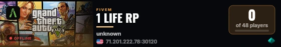 1 LIFE RP live status badge