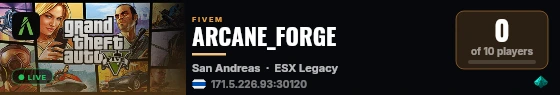 ARCANE_FORGE live status badge