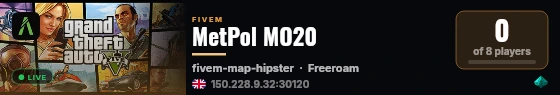 MetPol MO20 live status badge