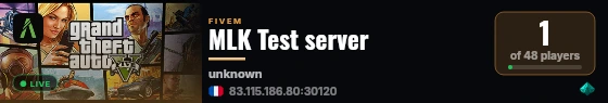 MLK Test server live status badge