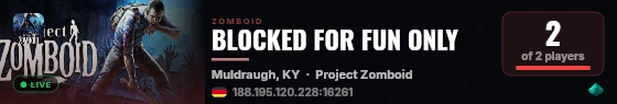 BLOCKED FOR FUN ONLY live status badge