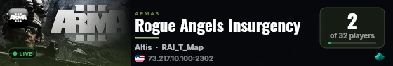 Rogue Angels Insurgency live status badge