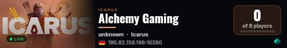 Alchemy Gaming live status badge