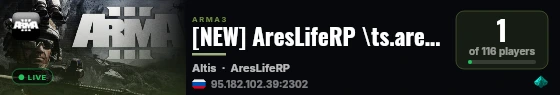 [NEW] AresLifeRP \ts.areslife.ru live status badge
