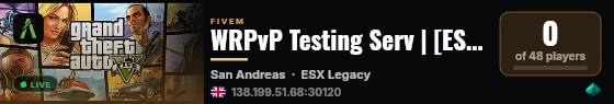 WRPvP Testing Serv | [ESX Legacy] live status badge