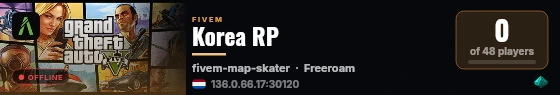 Korea RP live status badge