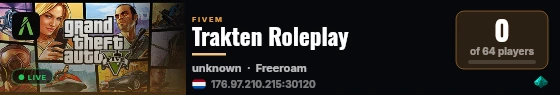 Trakten Roleplay live status badge