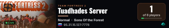 Tuadhades Server live status badge