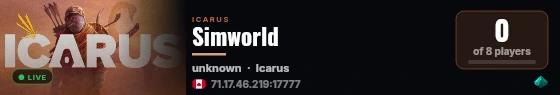 Simworld live status badge