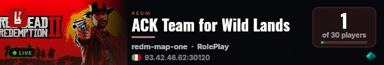 ACK Team for Wild Lands live status badge