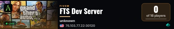 FTS Dev Server live status badge
