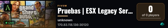 Pruebas | ESX Legacy Server live status badge