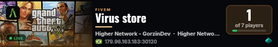 Virus store live status badge