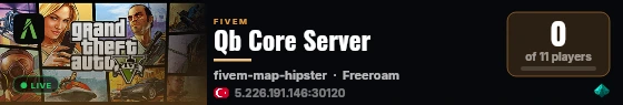 Qb Core Server live status badge