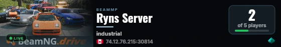 Ryns Server  live status badge