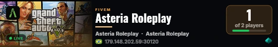 Asteria Roleplay live status badge