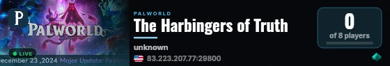 The Harbingers of Truth live status badge