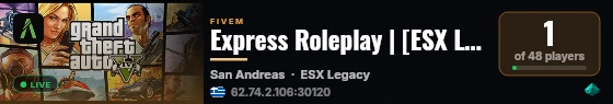 Express Roleplay | [ESX Legacy] live status badge