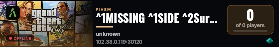 ^1MISSING ^1SIDE ^2Survival 2.0 DEV live status badge