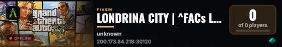 LONDRINA CITY | ^FACs LIVRES »» | ^/SOM GRATIS + CARRO INICIAL💎 | 💯PING BR +200 FPS💯  live status badge