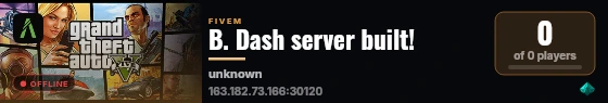 B. Dash server built! live status badge