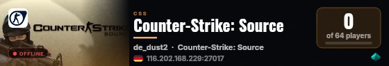 Counter-Strike: Source live status badge