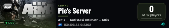 Pie's Server live status badge