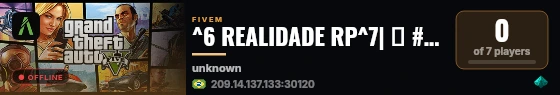 ^6 REALIDADE RP^7| 🌈 #ABRIU HOJE🌈 live status badge