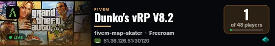 Dunko's vRP V8.2 live status badge