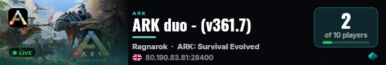 ARK duo - (v361.7) live status badge