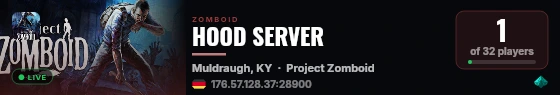 HOOD SERVER live status badge