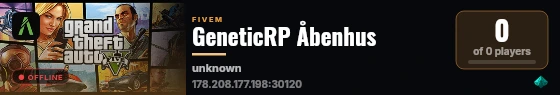 GeneticRP Åbenhus live status badge