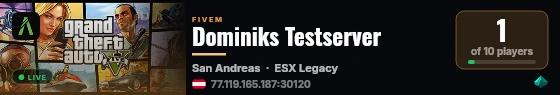Dominiks Testserver live status badge