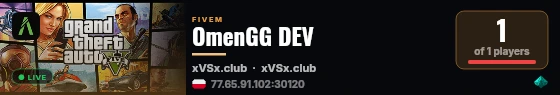 OmenGG DEV live status badge