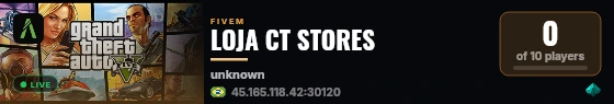 LOJA CT STORES live status badge